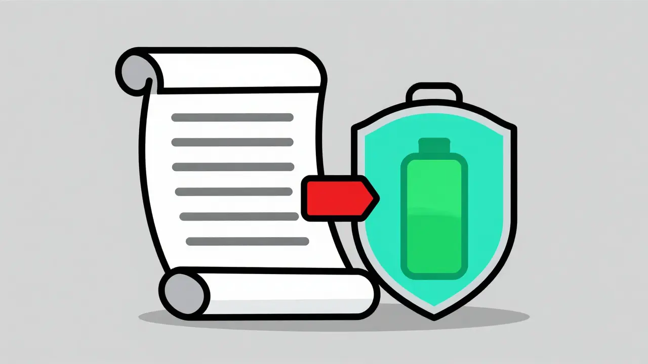 Patent document transforming into a shield icon